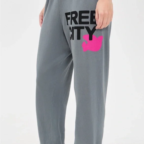 Freecity Charcoal Joggers with Pink Logo - Picture 3 of 6